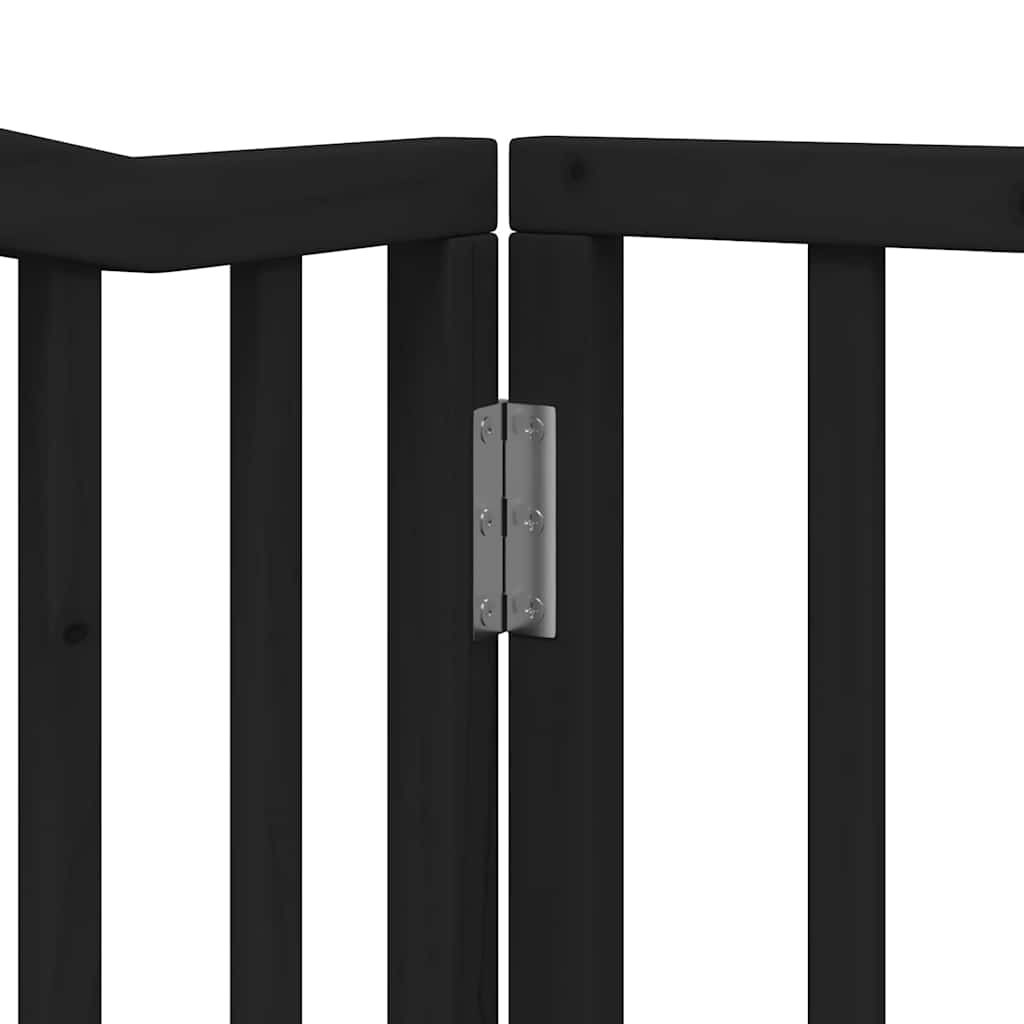 Fekete nyárfa 12 paneles összecsukható kutyakapu ajtóval 960 cm 9