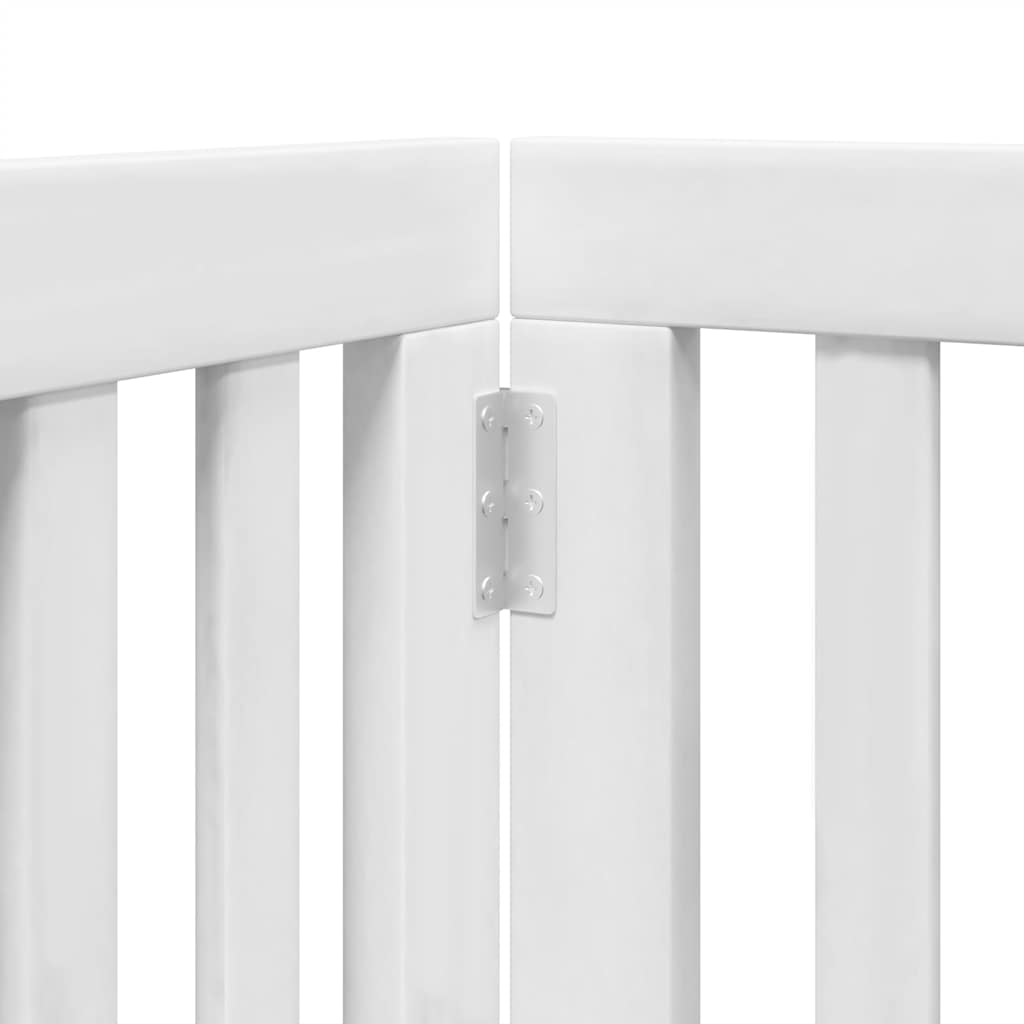 Fehér nyárfa 9 paneles összecsukható kutyakapu ajtóval 450 cm 8