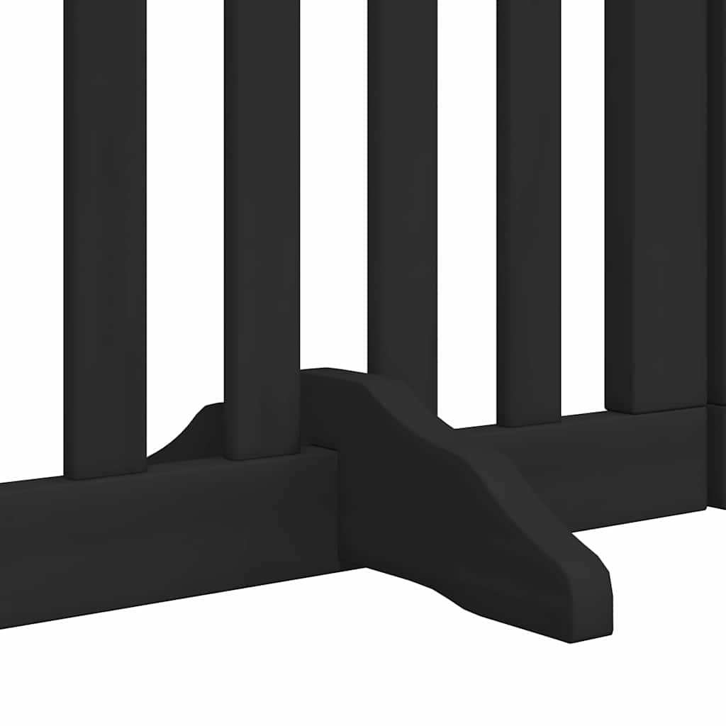 Fekete nyárfa 15 paneles összecsukható kutyakapu ajtóval 750 cm 6