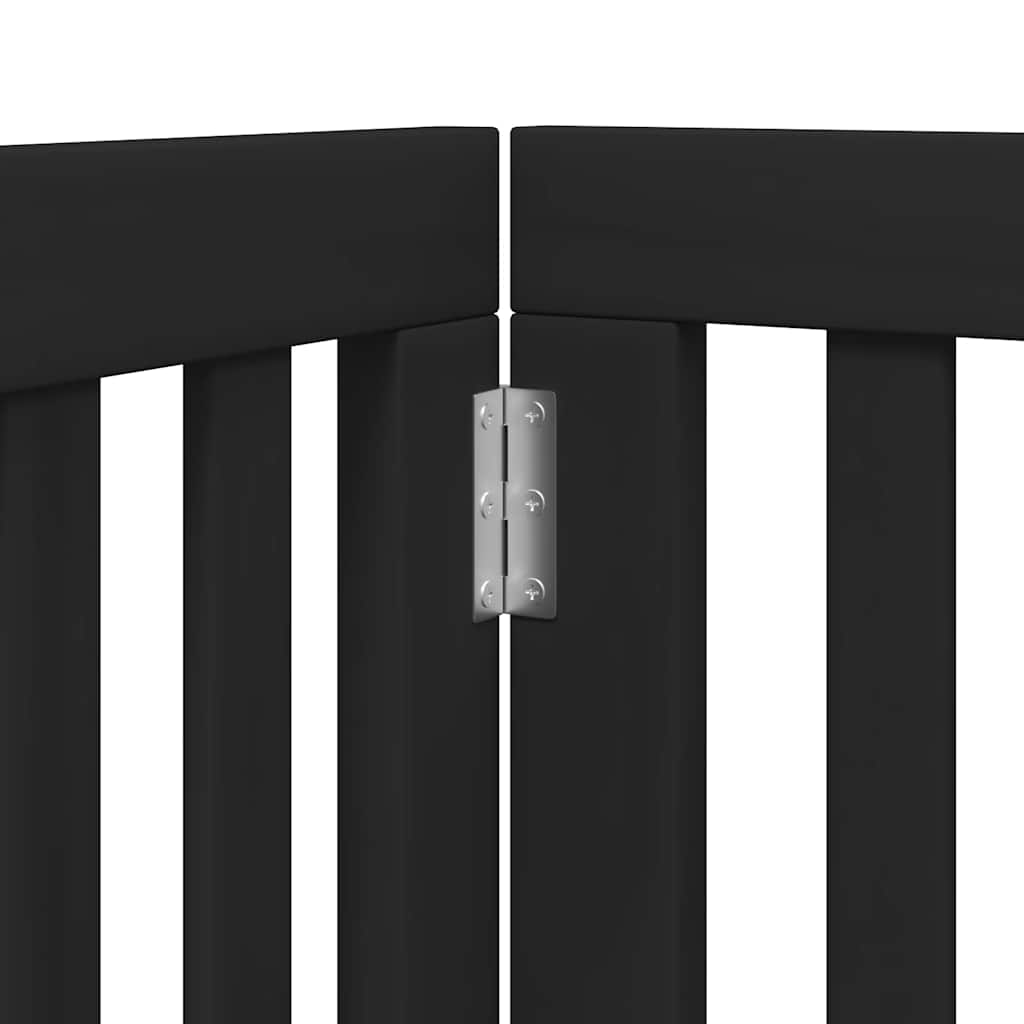 Fekete nyárfa 15 paneles összecsukható kutyakapu ajtóval 750 cm 8