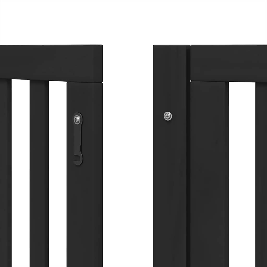 Fekete nyárfa 15 paneles összecsukható kutyakapu ajtóval 750 cm 9