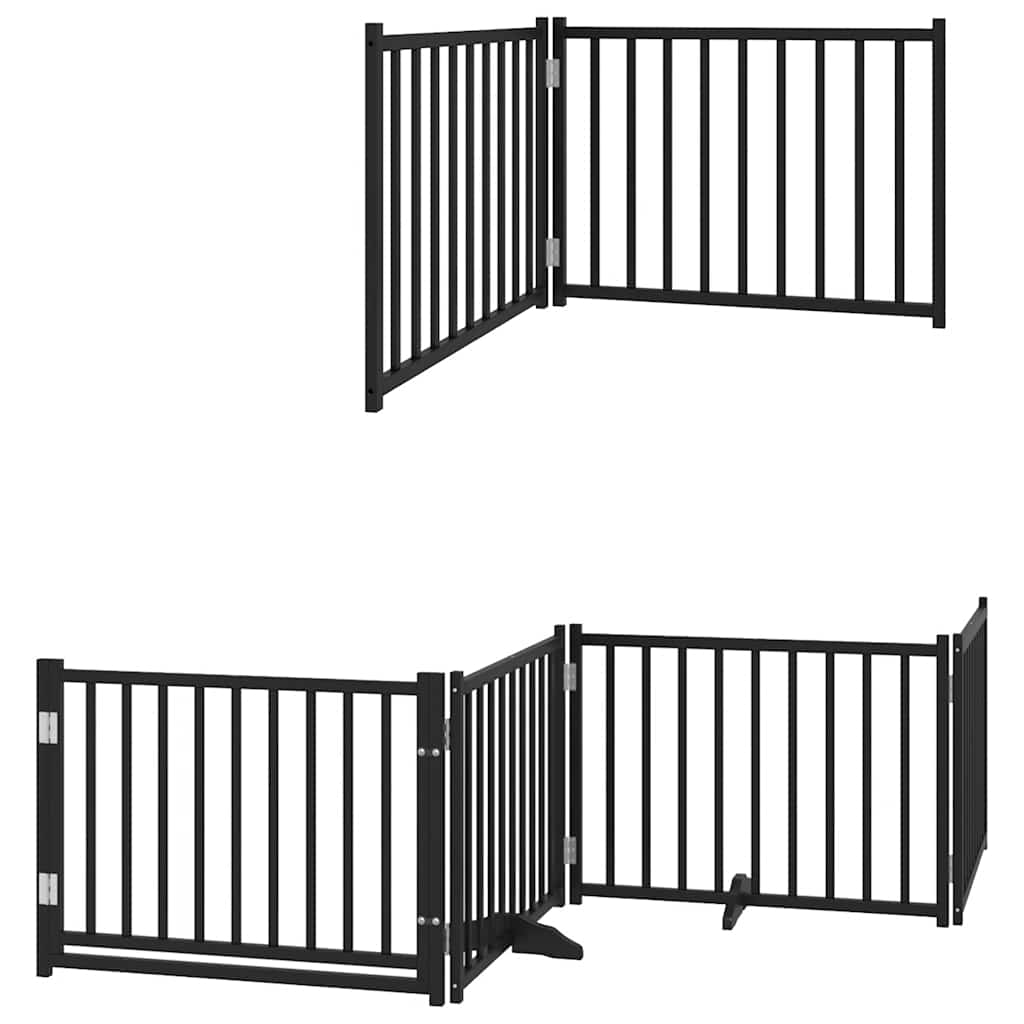 Fekete nyárfa 12 paneles összecsukható kutyakapu ajtóval 960 cm 3