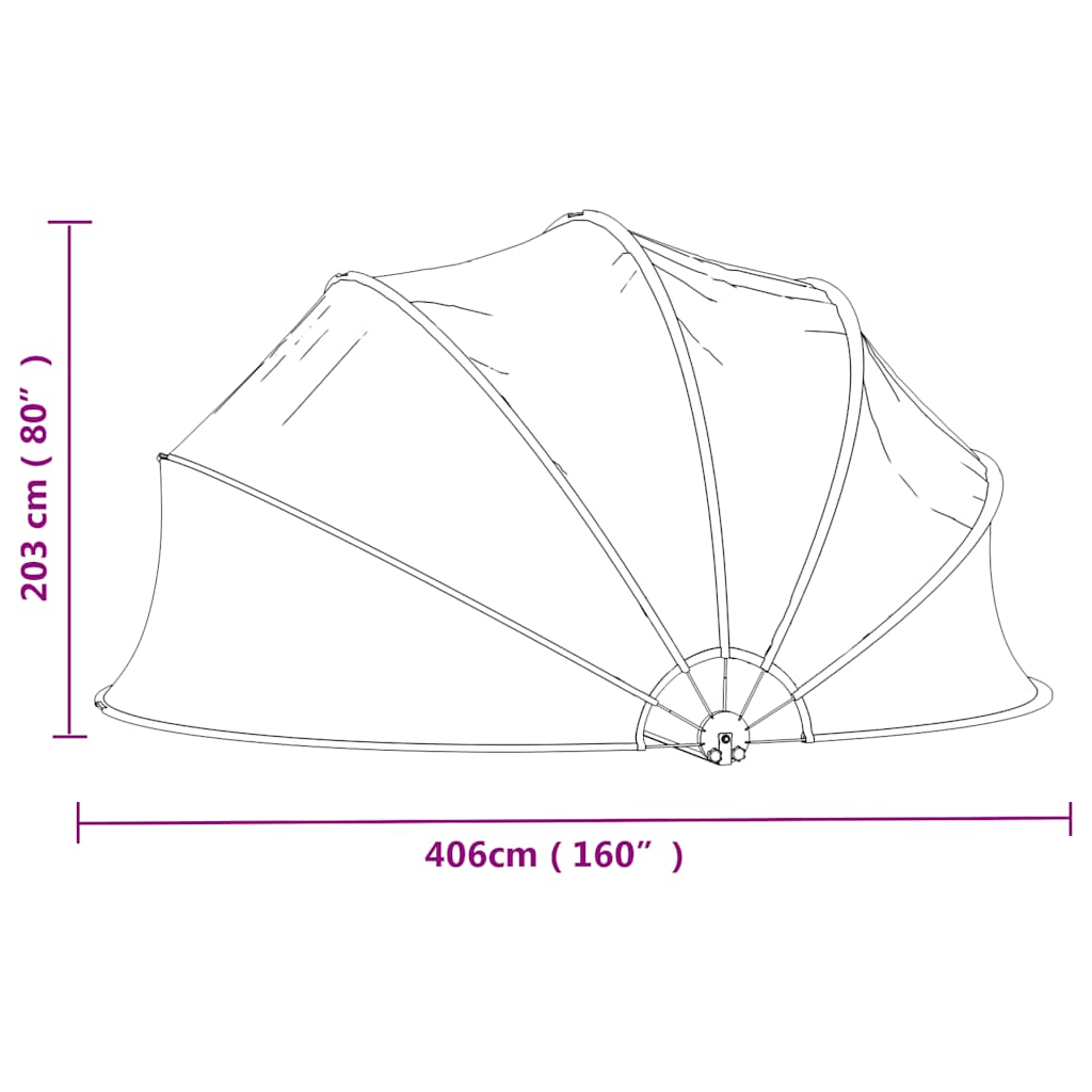 Kerek PVC medencekupola 406x203 cm 8