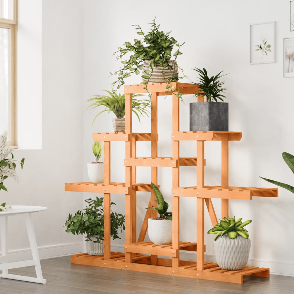 Tömör fenyőfa virágtartó állvány 110 x 25 x 96 cm 3