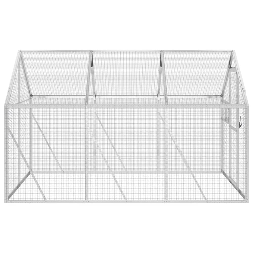 Ezüstszínű alumínium madárház 1,79 x 3 x 1,85 m 4