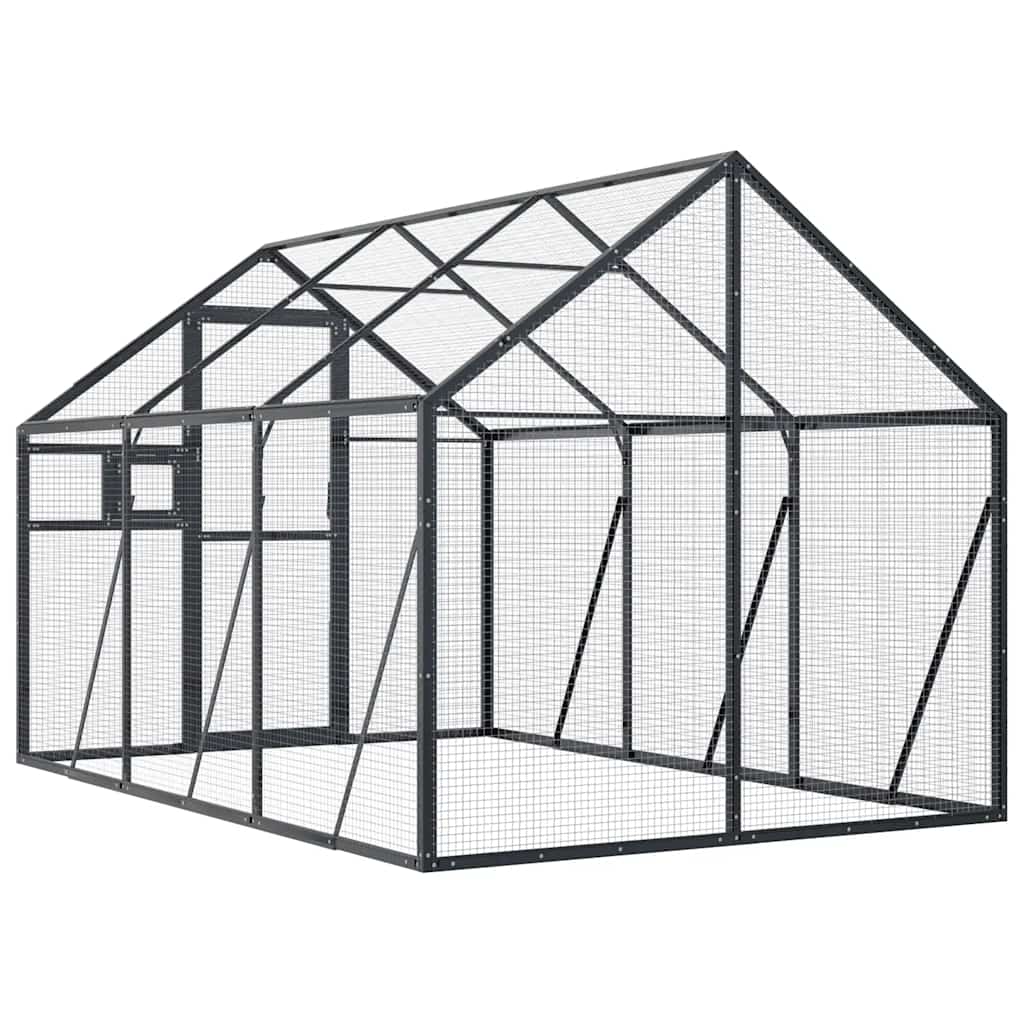 Antracit alumínium madárház 1,79 x 3 x 1,85 m 5