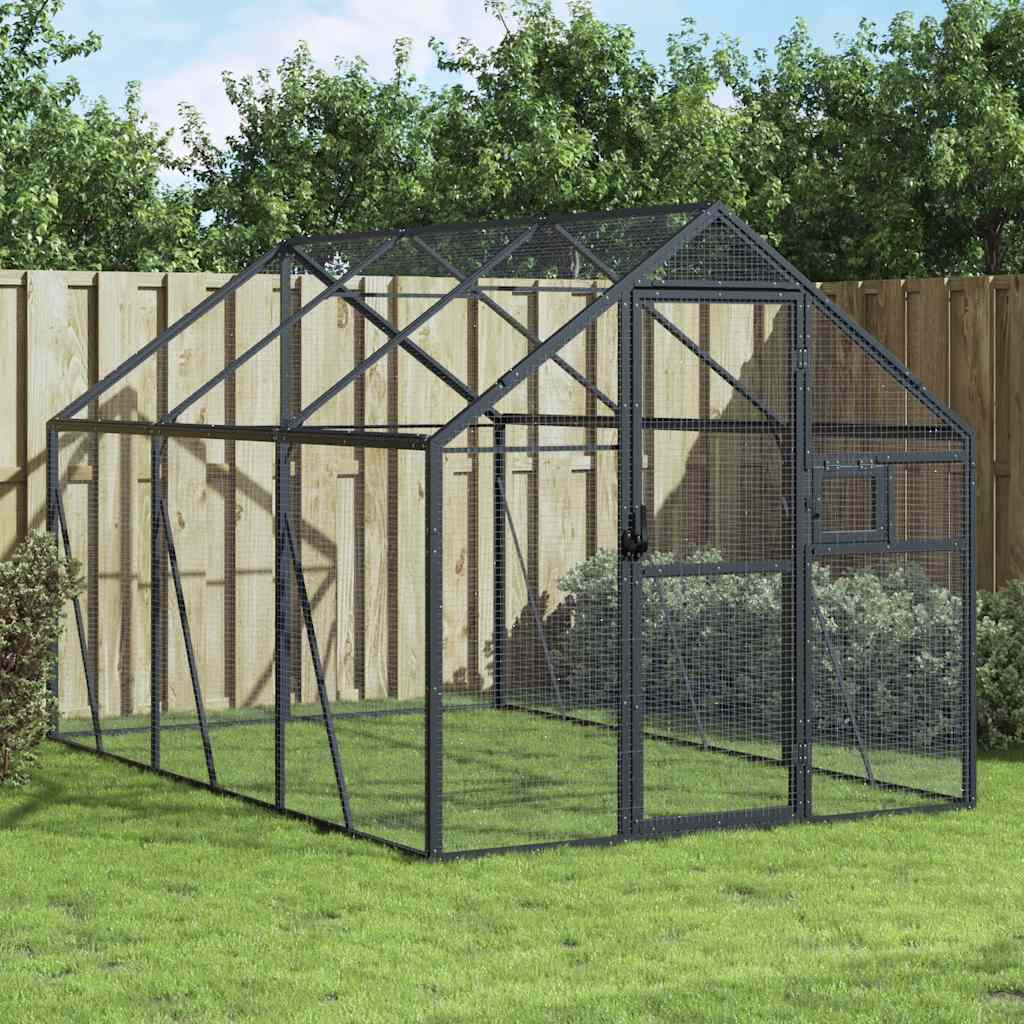 Antracit alumínium madárház 1,79 x 3 x 1,85 m