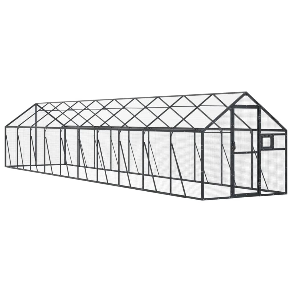 Antracit alumínium madárház 1,79 x 10 x 1,85 m 2