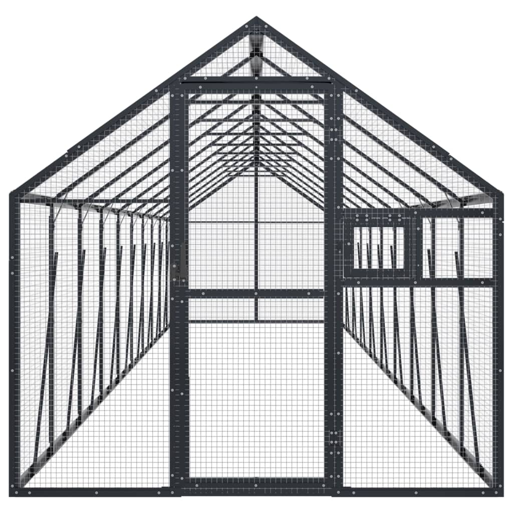Antracit alumínium madárház 1,79 x 10 x 1,85 m 3
