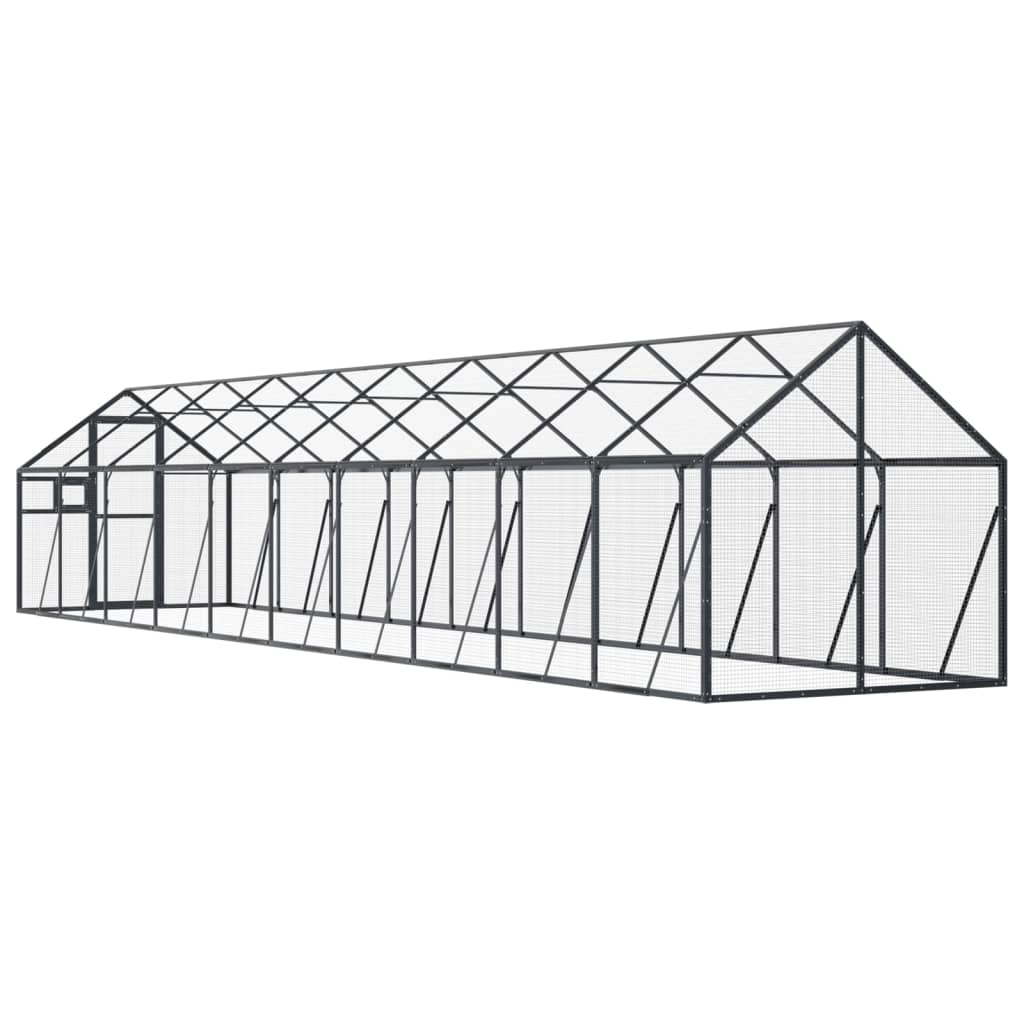 Antracit alumínium madárház 1,79 x 10 x 1,85 m 5