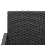 3 részes fekete polyrattan kerti étkezőgarnitúra párnákkal 6