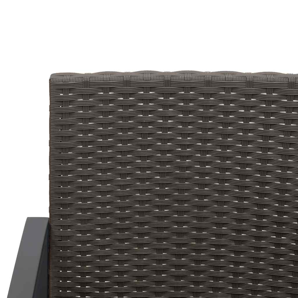 5 részes barna polyrattan kerti étkezőgarnitúra párnákkal 5