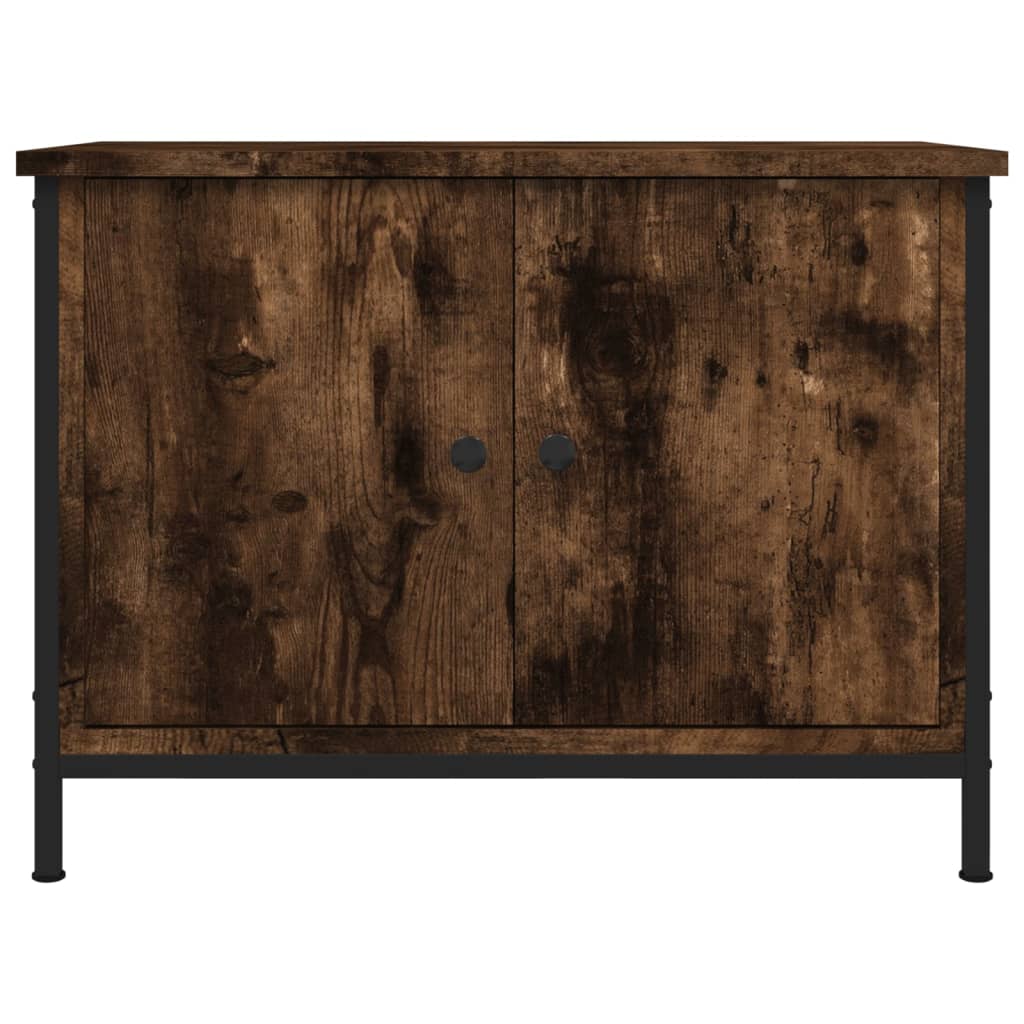 Füstös tölgy színű szerelt fa TV-szekrény ajtókkal 60x35x45 cm 5