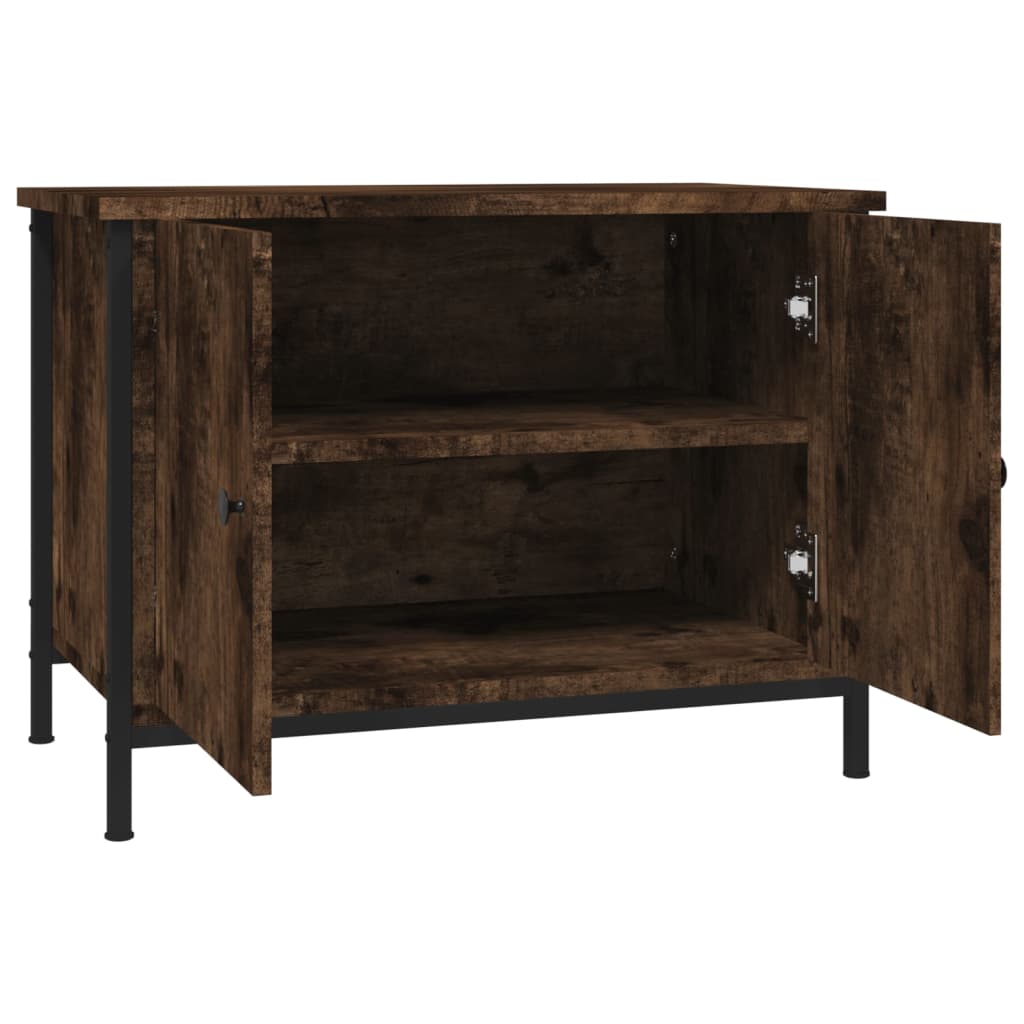 Füstös tölgy színű szerelt fa TV-szekrény ajtókkal 60x35x45 cm 6