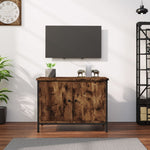 Füstös tölgy színű szerelt fa TV-szekrény ajtókkal 60x35x45 cm