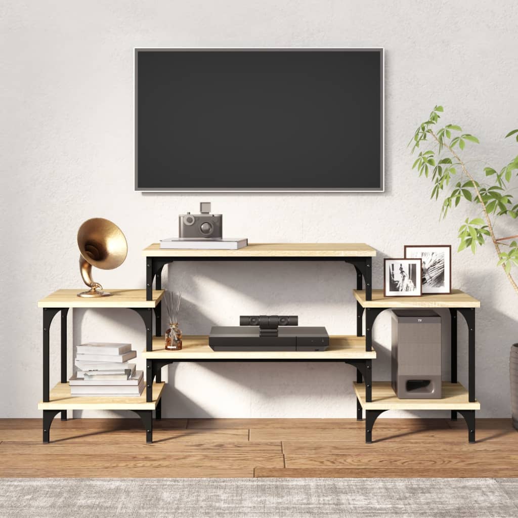 Sonoma tölgyszínű szerelt fa TV-szekrény 117x35x52 cm 3