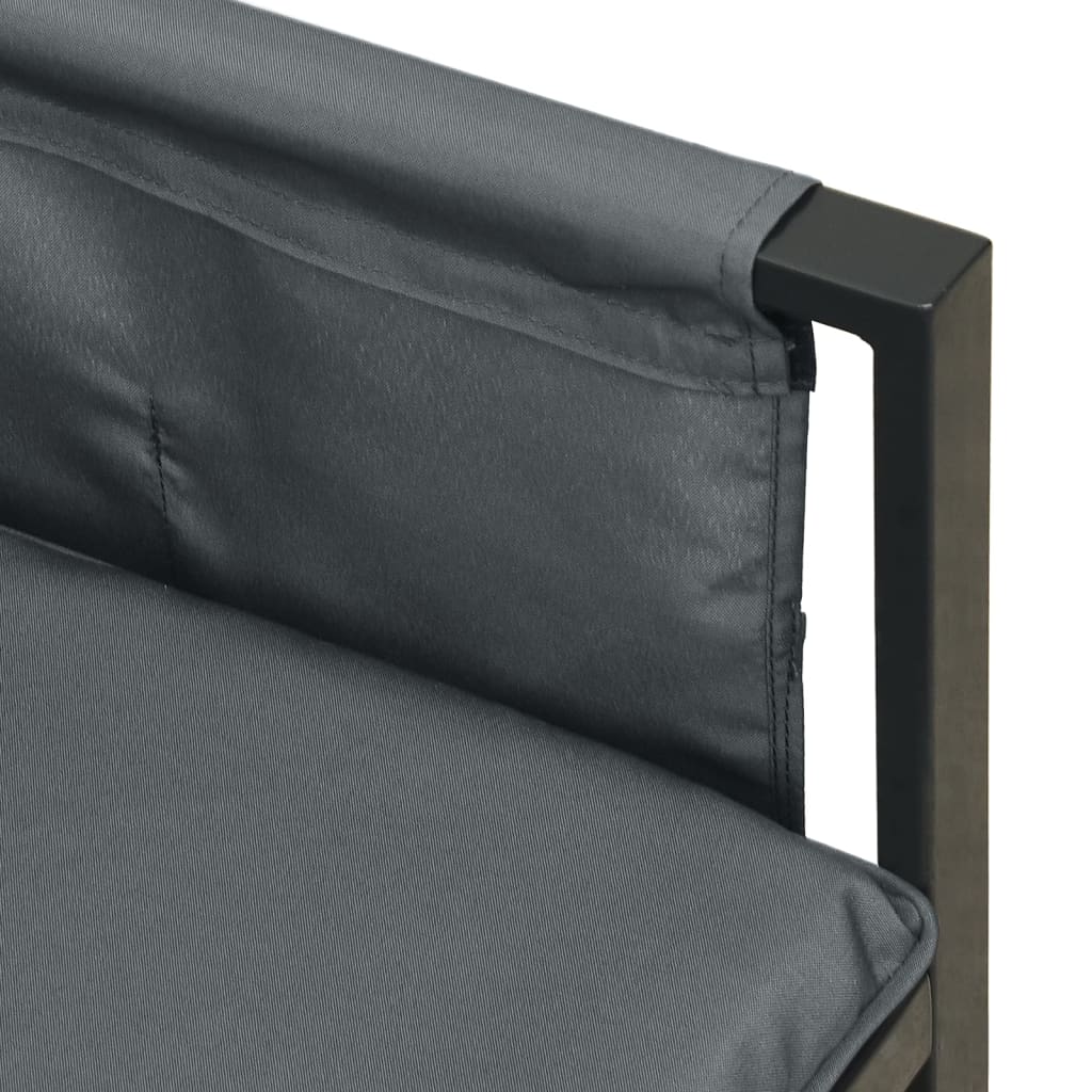 Antracitszürke acél és textil kerti sarokkanapé 7