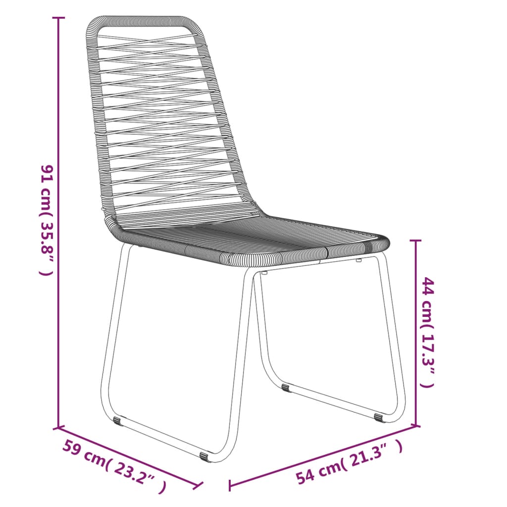 5 részes fekete kerti étkezőgarnitúra 10