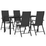 5 részes fekete polyrattan kerti étkezőgarnitúra 3