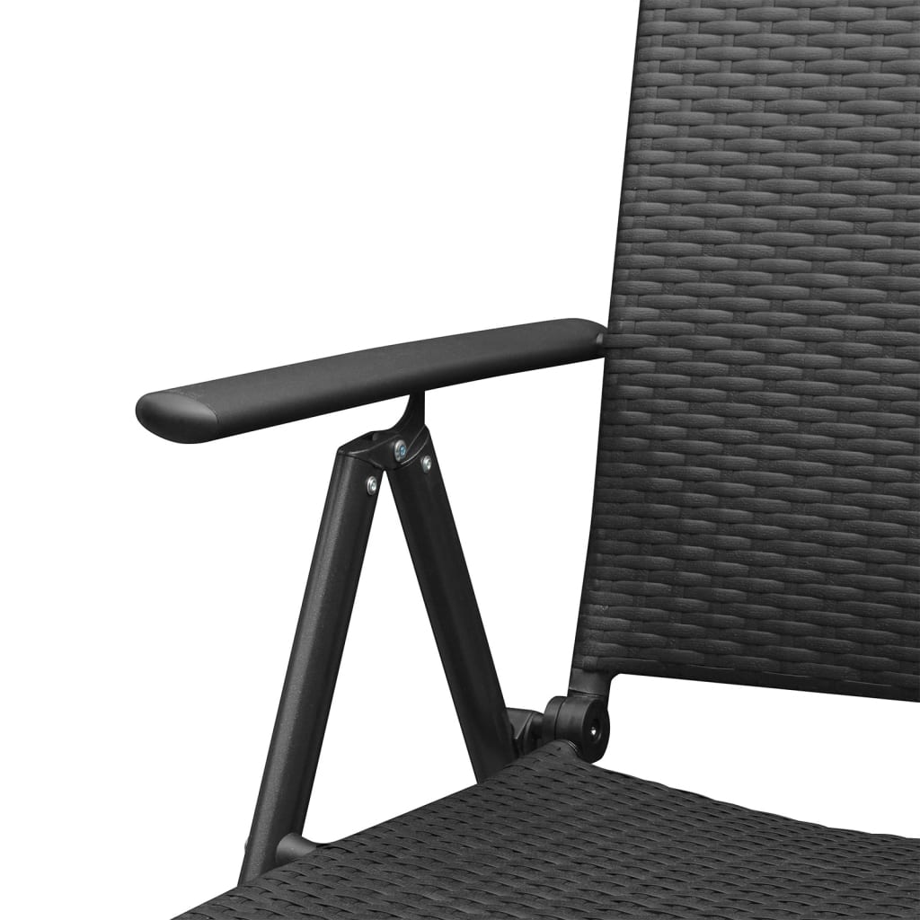 5 részes fekete polyrattan kerti étkezőgarnitúra 6