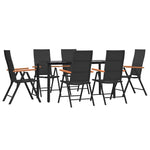 7 részes fekete-barna polyrattan kerti étkezőgarnitúra 3
