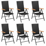 7 részes fekete-barna polyrattan kerti étkezőgarnitúra 4