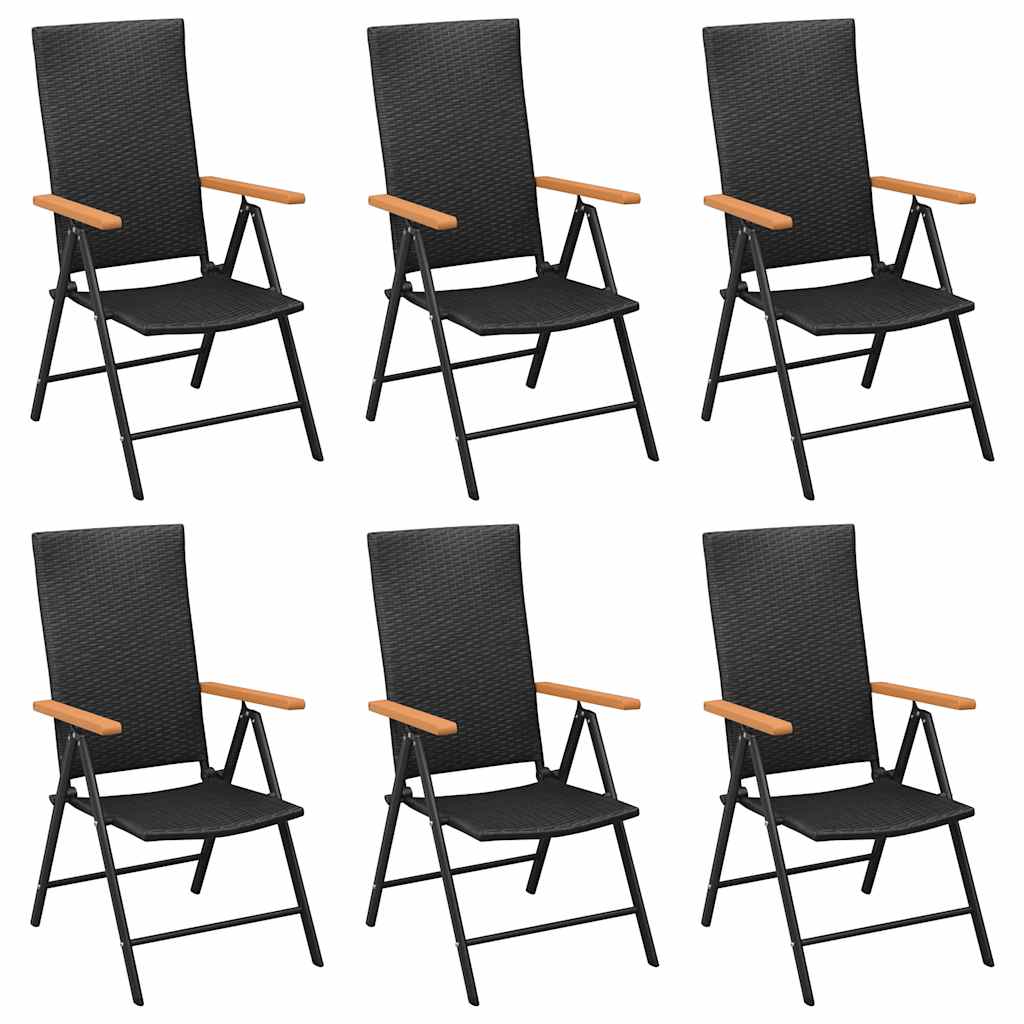7 részes fekete-barna polyrattan kerti étkezőgarnitúra 4