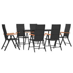 7 részes fekete-barna polyrattan kerti étkezőgarnitúra 3