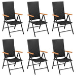 7 részes fekete-barna polyrattan kerti étkezőgarnitúra 4