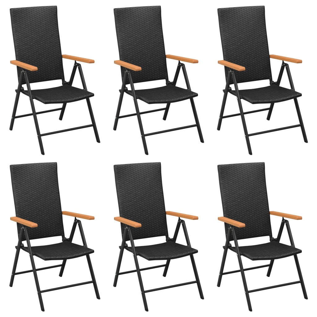 7 részes fekete-barna polyrattan kerti étkezőgarnitúra 4