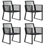 5 részes fekete PVC rattan kerti étkezőgarnitúra 4