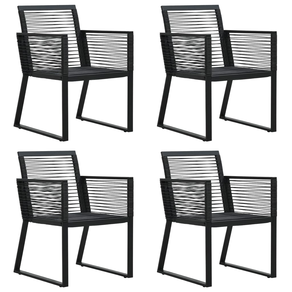 5 részes fekete PVC rattan kerti étkezőgarnitúra 4