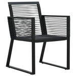 5 részes fekete PVC rattan kerti étkezőgarnitúra 5