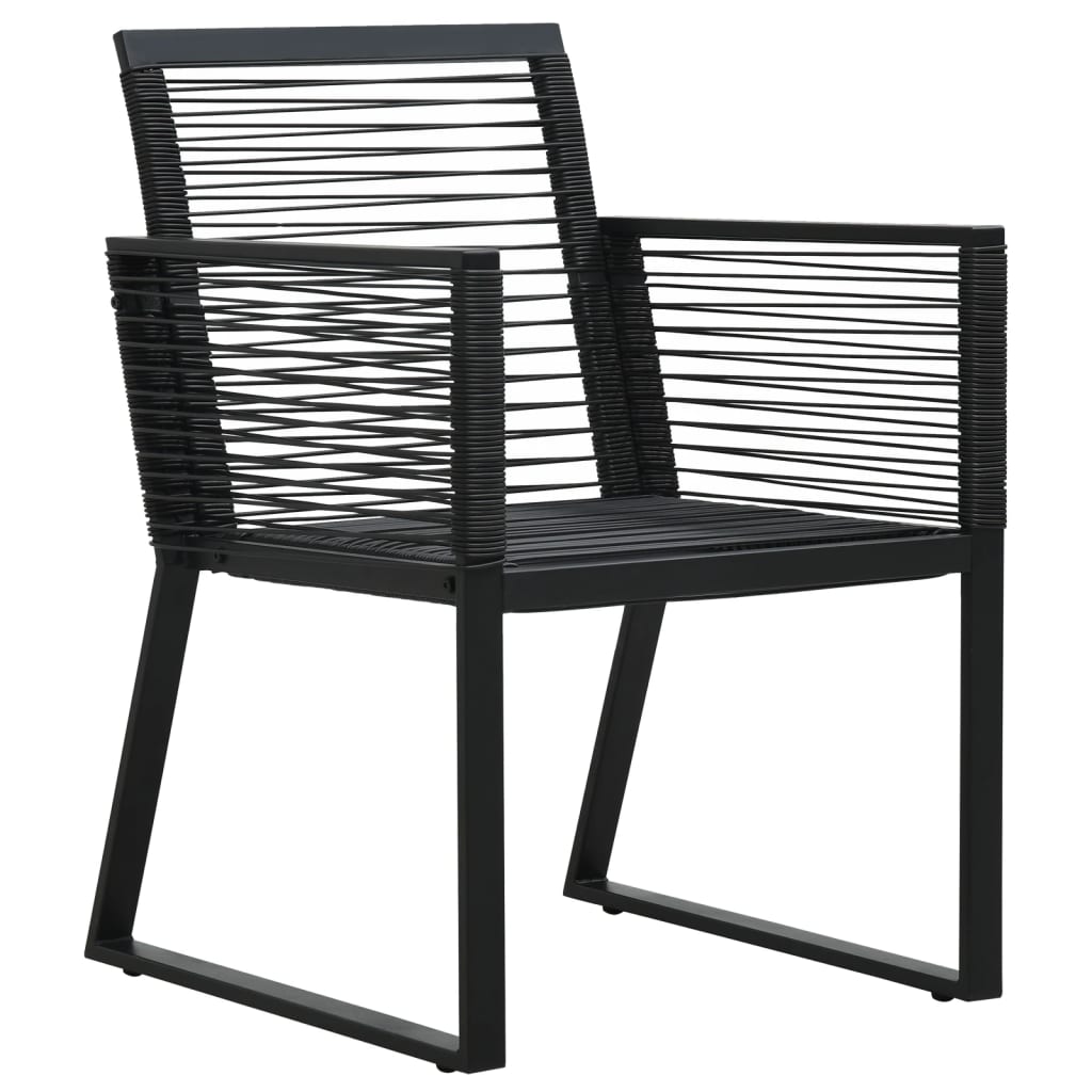 5 részes fekete PVC rattan kerti étkezőgarnitúra 5