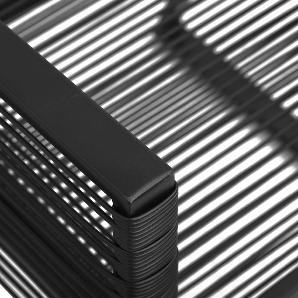 5 részes fekete PVC rattan kerti étkezőgarnitúra 6