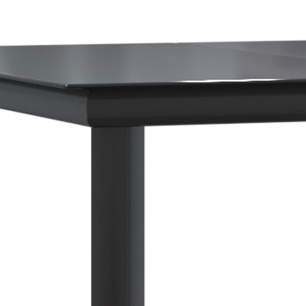 5 részes fekete PVC rattan kerti étkezőgarnitúra 9