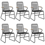 7 részes fekete PVC rattan kerti étkezőgarnitúra 4