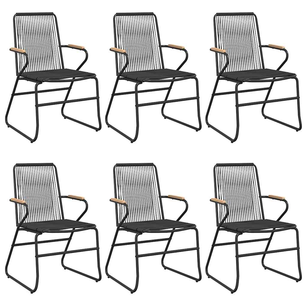 7 részes fekete PVC rattan kerti étkezőgarnitúra 4