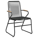 7 részes fekete PVC rattan kerti étkezőgarnitúra 5