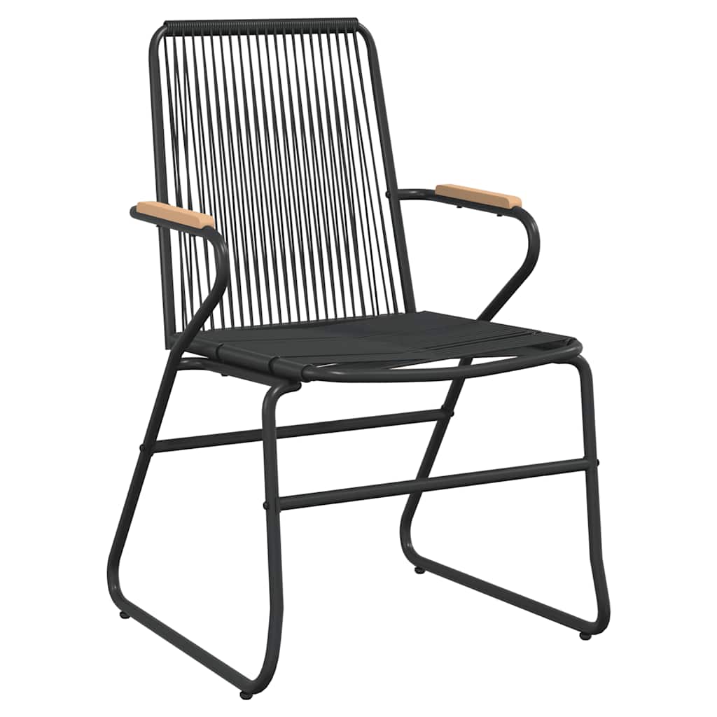 7 részes fekete PVC rattan kerti étkezőgarnitúra 5