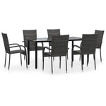 7 részes szürke polyrattan kerti étkezőgarnitúra 2