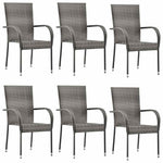 7 részes szürke polyrattan kerti étkezőgarnitúra 4