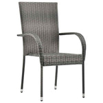 7 részes szürke polyrattan kerti étkezőgarnitúra 5