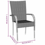 7 részes szürke polyrattan kerti étkezőgarnitúra 10