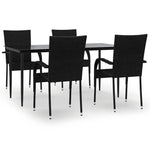 5 részes fekete polyrattan kerti étkezőgarnitúra 2