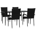 5 részes fekete polyrattan kerti étkezőgarnitúra 3