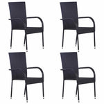 5 részes fekete polyrattan kerti étkezőgarnitúra 4