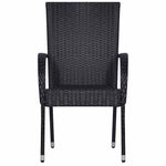 5 részes fekete polyrattan kerti étkezőgarnitúra 6