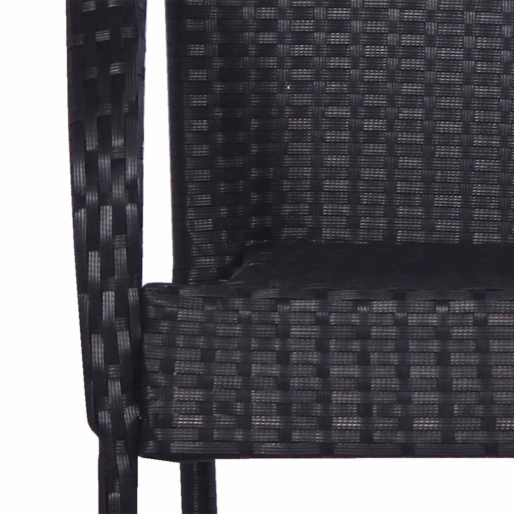 5 részes fekete polyrattan kerti étkezőgarnitúra 7