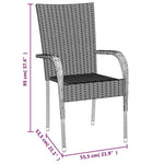 5 részes fekete polyrattan kerti étkezőgarnitúra 11